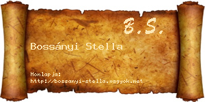 Bossányi Stella névjegykártya