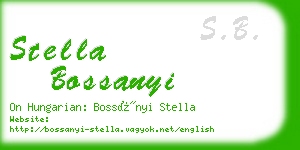 stella bossanyi business card